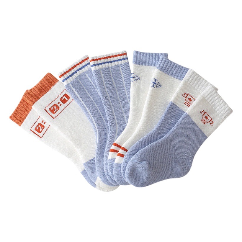 Autumn and winter thickened cotton baby Terry socks velvet baby socks cartoon Sports children's floor socks