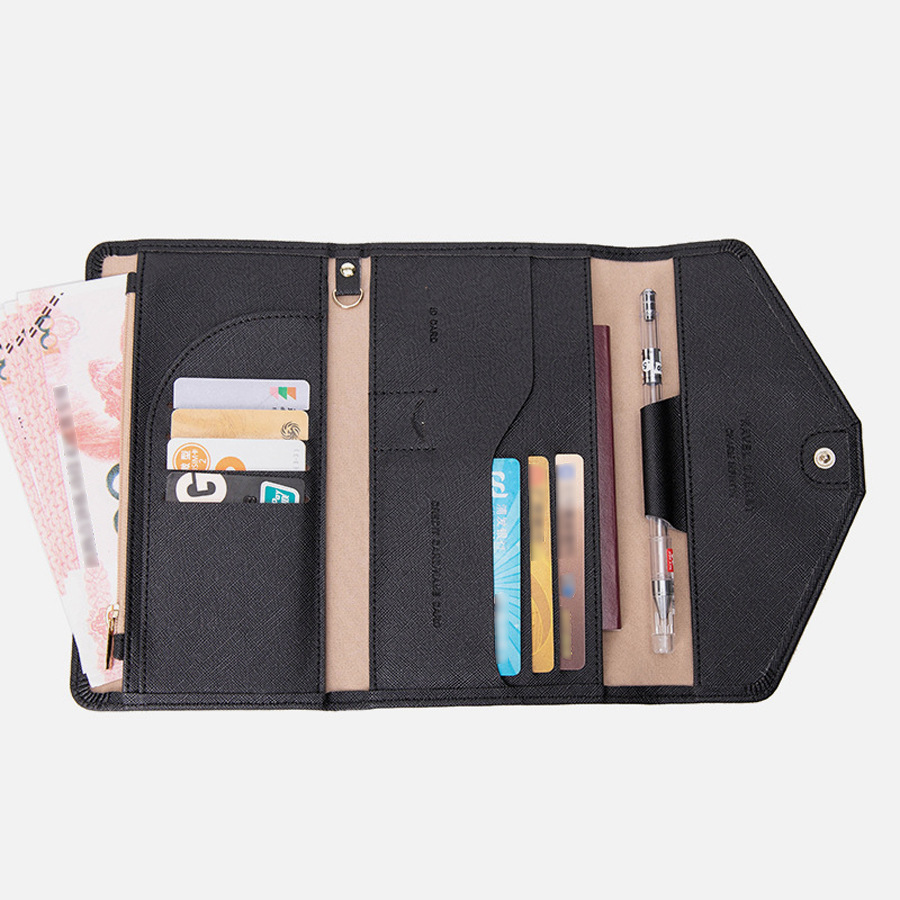 Picture of Cross-border Hot Sale New Three-fold Certificate Holder Multi-function RFID Multi-function Air Ticket Certificate Bag Travel Passbook Bag
