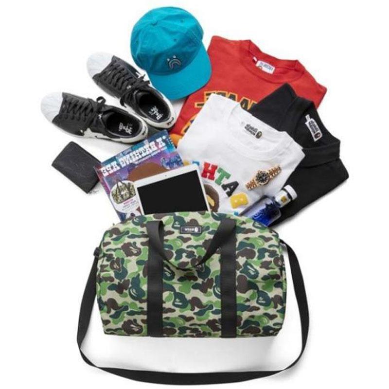 Japanese magazine APE camouflage waterproof crossbody cylinder Sports Travel Bag tote bag shopping bag