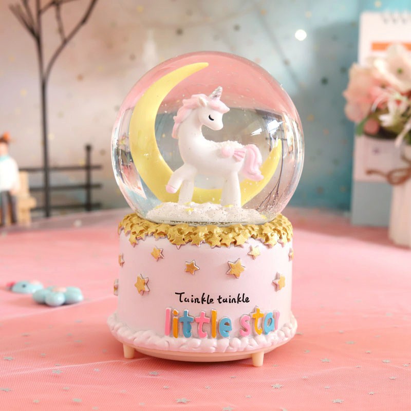 Picture of Frozen Aisha Princess Crystal Ball Unicorn Music Box KT Music Box Birthday Gift for Girls Aisha