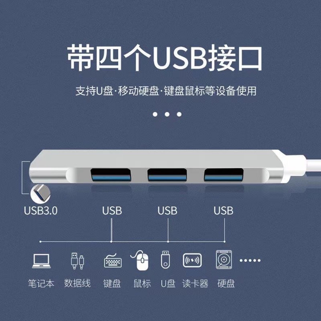 Picture of Two-In-One USB Docking Station 3.0Hub Multi-Function Splitter Custom Logo Four-In-One Type-C Docking Station