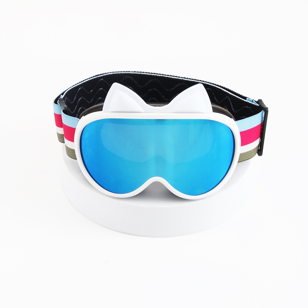 Picture of Big Children's Colorful Cute Rabbit Cat Ears Double Layer Anti-fog Children's Ski Goggles Outdoor Windproof Climbing Eye Glasses