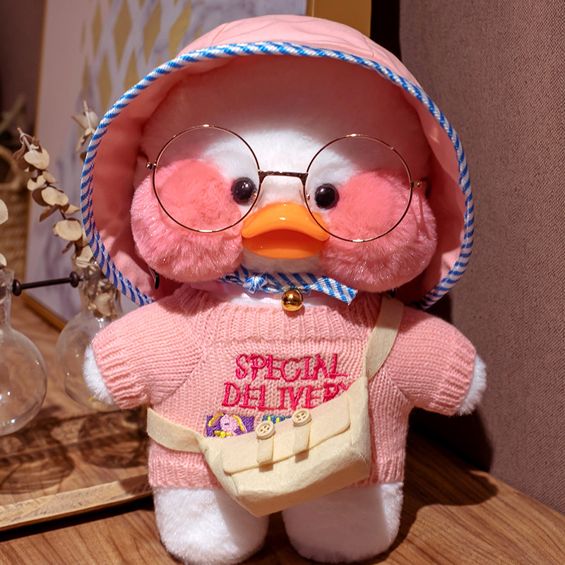 Picture of White ins Cyber Celebrity Hyaluronic Acid Duck Little Yellow Duck Plush Toy Hand Warming Pillow Doll Birthday Gift