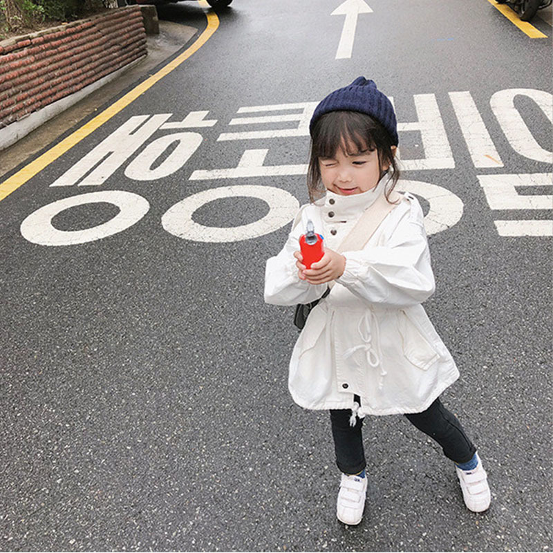 Picture of Children's Clothing 2025 Spring & Fall New Style Girls' Outwears with Rope Windbreakers Korean Style Baby Girl Outwears Fashionable Little Girls