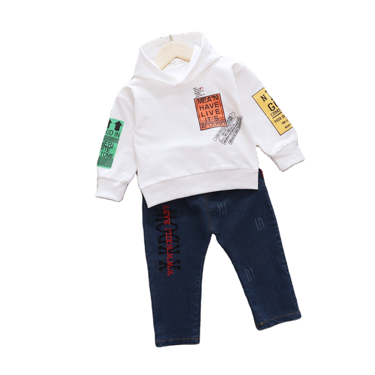 Picture of Foreign trade Spring and Autumn new long sleeve children's suit baby long sleeve hoodie sweater two-piece suit tide a generation of hair