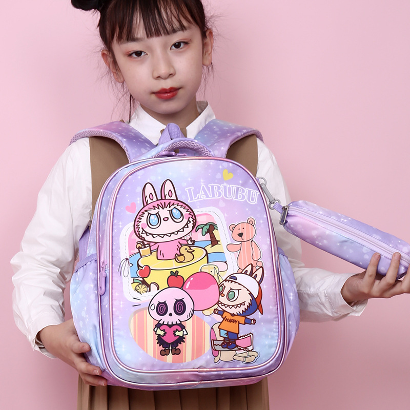 Picture of Cross-Border New Labu Student Schoolbag Cartoon Backpack K-Style Large Capacity Bubble Mart Kidsren's Backpack
