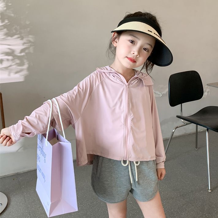 Children's Sun Protection Clothing for Girls 2025 Summer Thin Anti-Uv Upf50+ Baby Ice Silk Breathable Sun Protection Clothing