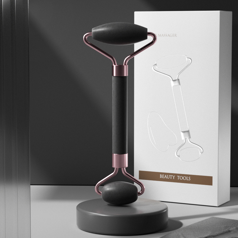Picture of Cross-Border Rose Quartz Double-Headed Roller Facial Massager Non-Jade Facial Lifting Beauty Scraping Board Eye Pulling Stick