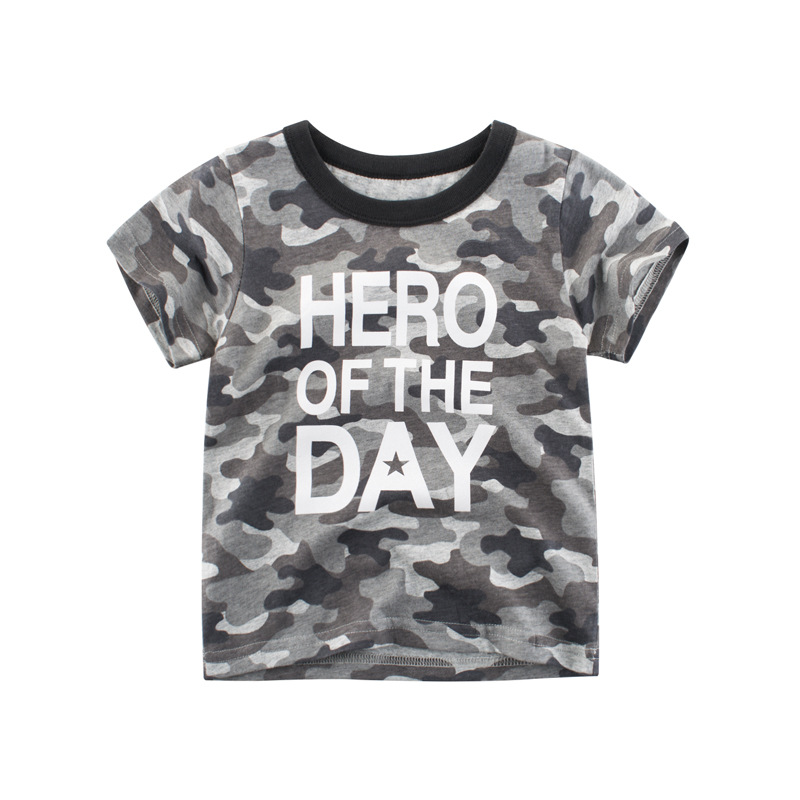 Picture of K-Style of Kidsren's Clothing New 2025 Summer Kidsren's Short-Sleeved T-Shirt Camouflage 27Kids Brand Clothing Dropshipping