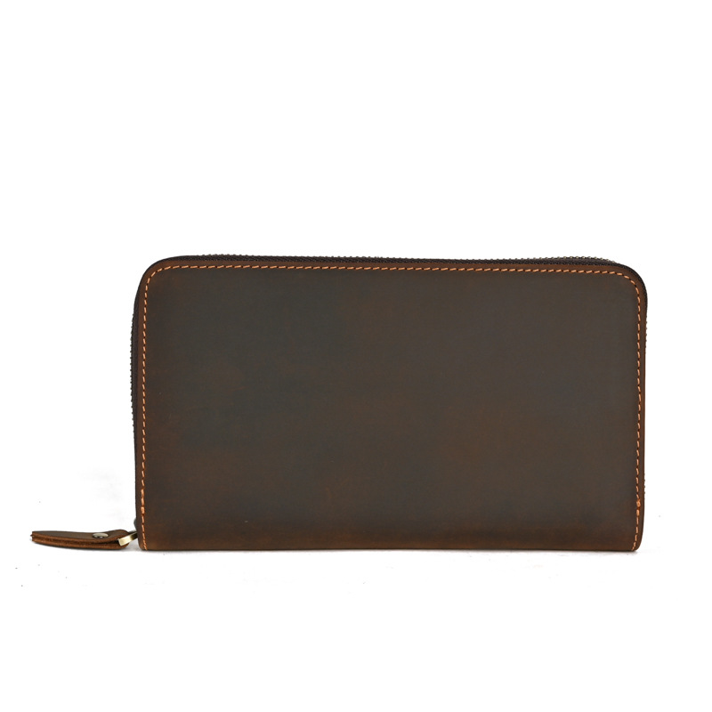Picture of TikTok Explosions Upgrade and Increase Capacity Genuine Leather Men's Clutch Bag Crazy Horse Leather Cigarette Mobile Phone One-piece Clutch Wallet