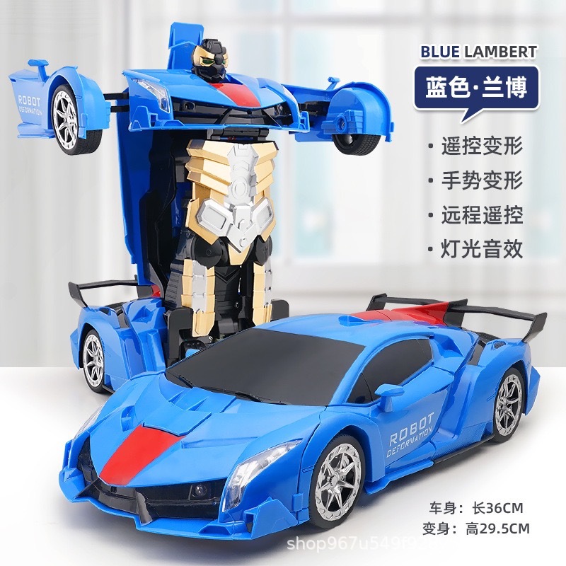 Picture of Gesture sensing one-key deformation remote control car charger electric car robot King Kong racing children's toy car generation