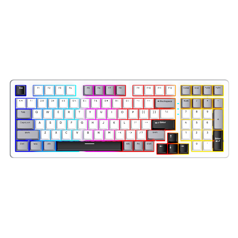 Picture of Cross-Border Sk98W Customized Mechanical Keyboard Gasket Structure Wireless Three-Mode Rgb Gaming E-Sports Pbt Keyboard