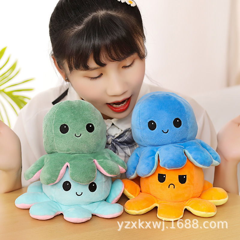 Picture of Cute flip octopus doll double-sided expression flip octopus plush toy doll wholesale custom LOGO