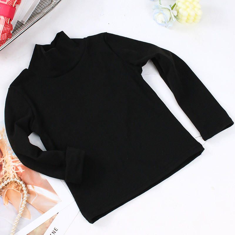 Picture of Autumn and Winter New Style German Velvet Kidsren's Half Turtleneck Bottoming Shirt Pure Color Boys and Girls Baby Thermal Intimates Dropshipping
