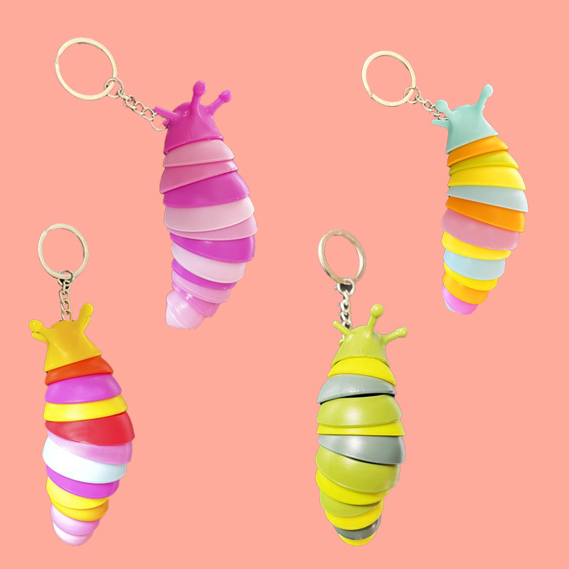 Picture of Cross-Border New Small Decompression Caterpillar Keychain Snot Bug Puzzle Vent Snail Kidsren's Toy