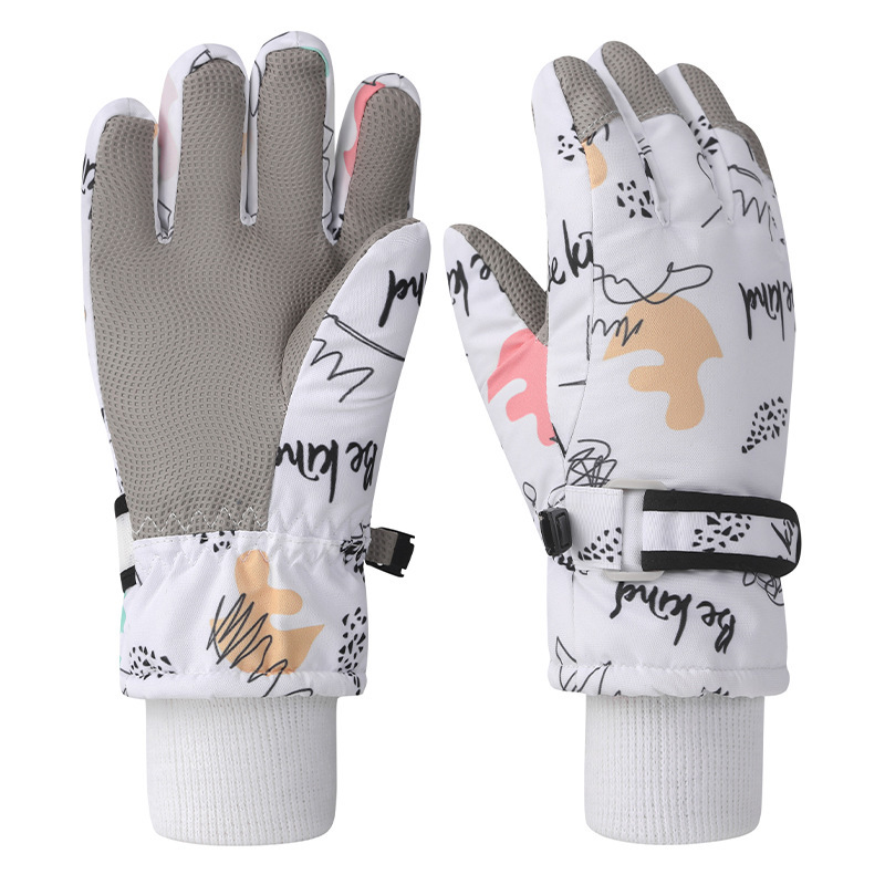 Picture of Children's Ski Gloves Waterproof Winter Warm Plus Velvet Thickened Boys and Girls Kidsren's Ski Special Anti-Slip Cross-Border