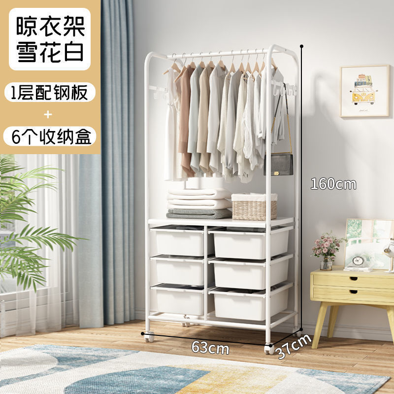 Picture of Hanger Household Hanger Floor-Standing Bedroom Doesn' Space Clothes Bag Storage Rack Multi-Functional Corner Coat Rack