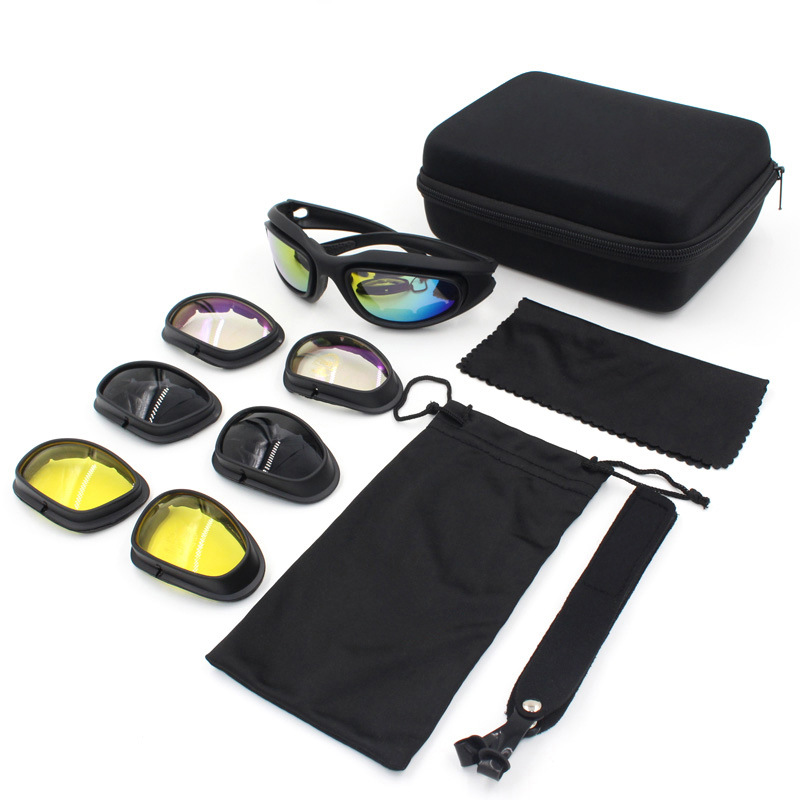 Picture of Factory in stock C5 Polarized Shooting Glasses Tactical Sunglasses Night Vision Paintball Glasses Windshield Glasses Cycling Glasses