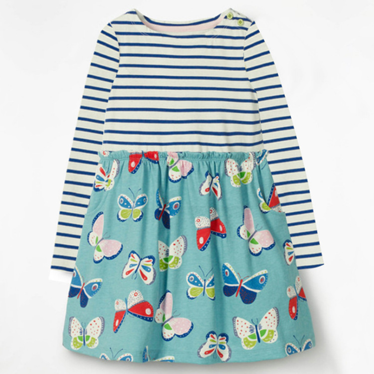 Picture of Girls dress autumn new children's clothing Europe and the United States wholesale long sleeve student skirt children's skirt a generation of hair