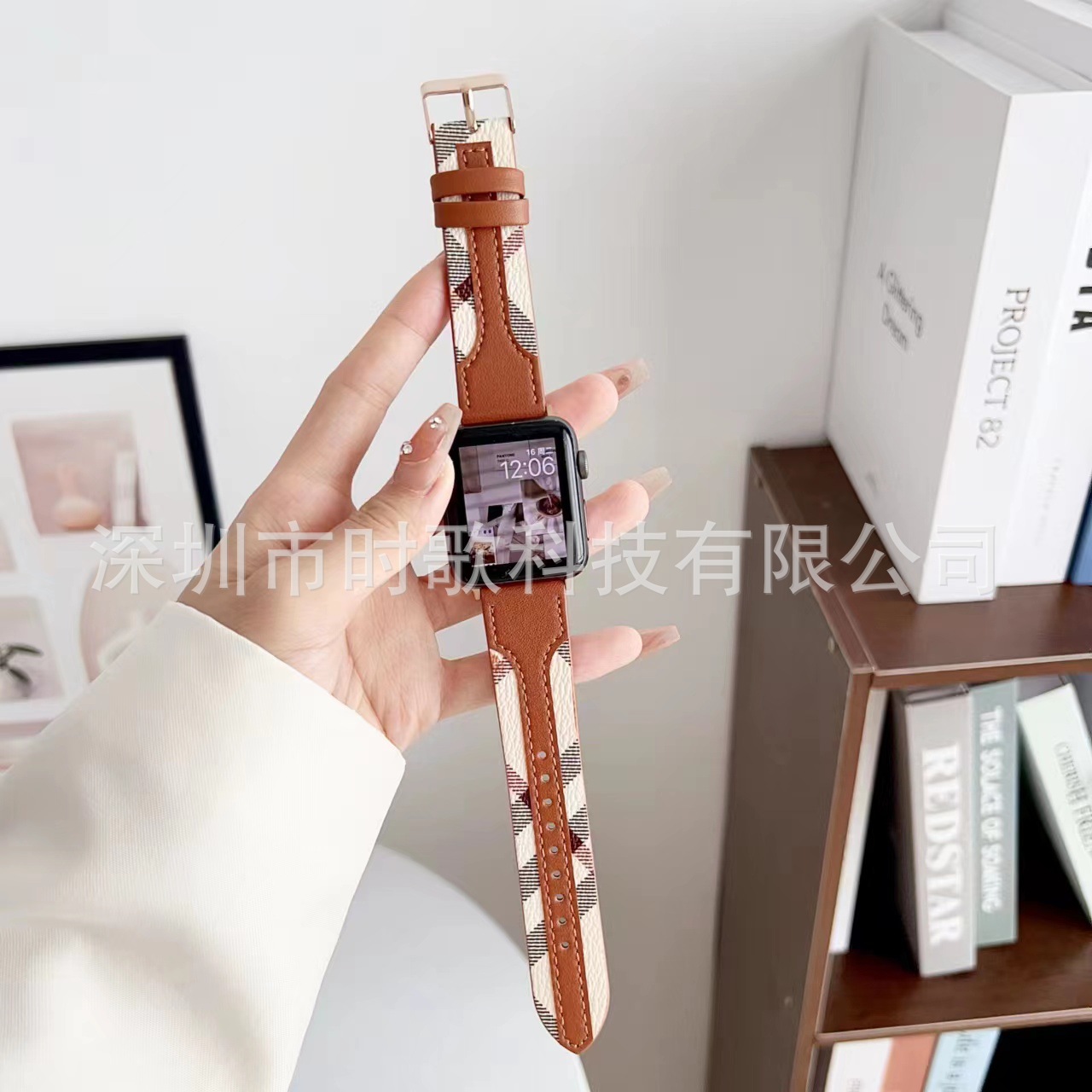 Picture of for apple watch strap genuine leather burberry appleiwatch10Ultra49MM strap wholesale factory