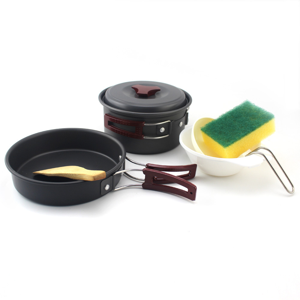 Picture of High quality camping set pot portable combination set pot outdoor set pot barbecue set pot for 2-3 people