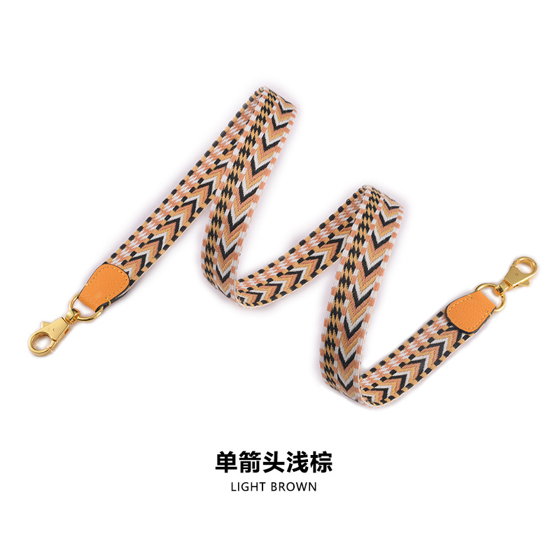 Picture of MHS-F-33 Single Arrow Pattern Wide Shoulder Strap with Litchi Pattern Strap High-end Canvas Patchwork Bag Shoulder Strap Accessories