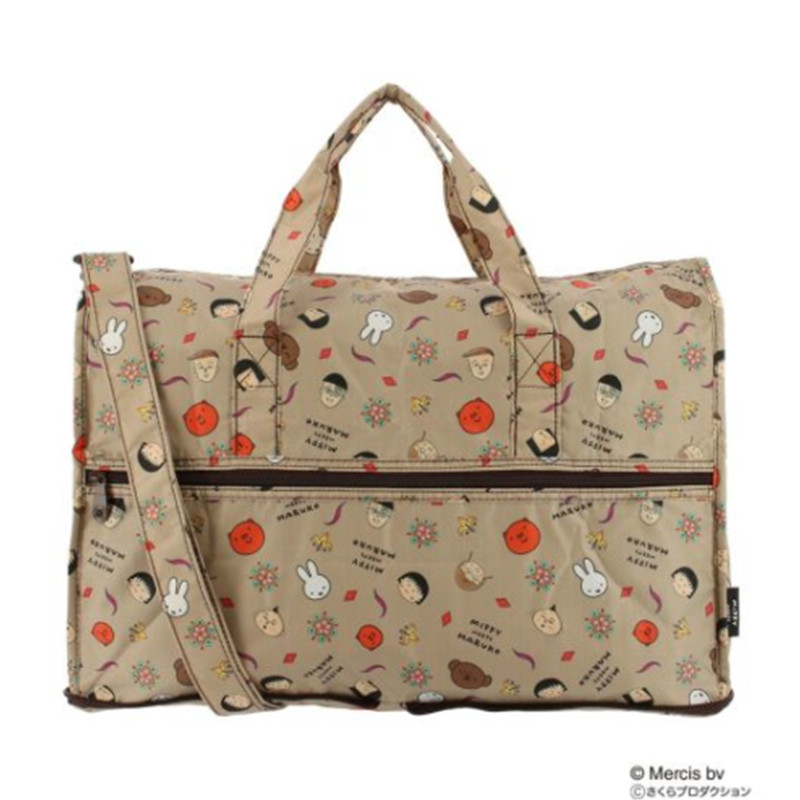 Japanese New Cherry Maruko Shoulder Handbag Large Capacity Foldable Travel Bag Cartoon Cute Storage Bag