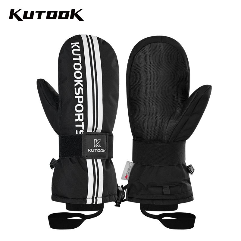 KUTOOK ski gloves built-in wristband touch screen windproof inner finger waterproof warm non-slip gloves shock absorption