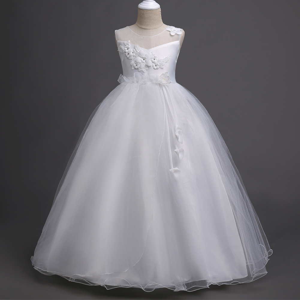 Picture of Children's Princess Skirt Mesh Foreign Trade Girl's Dress Flower Girl's Dress Skirt Big Child Host Show Dress