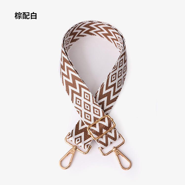 Picture of Bag shoulder strap crossbody strap adjustable widened shoulder strap gold silk jacquard bag strap