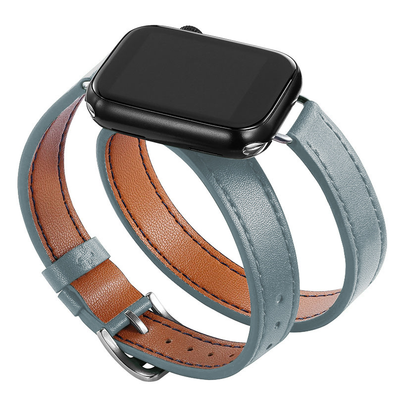 Picture of Suitable for Apple Watch Band Apple watch9/8/7/6/4 Slim-Fit Double-Circle Slim Waist Apple Leather Watch Band
