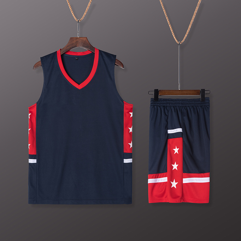 Picture of Factory wholesale basketball clothing suit custom wholesale summer jersey performance clothing V-neck breathable training sportswear suit