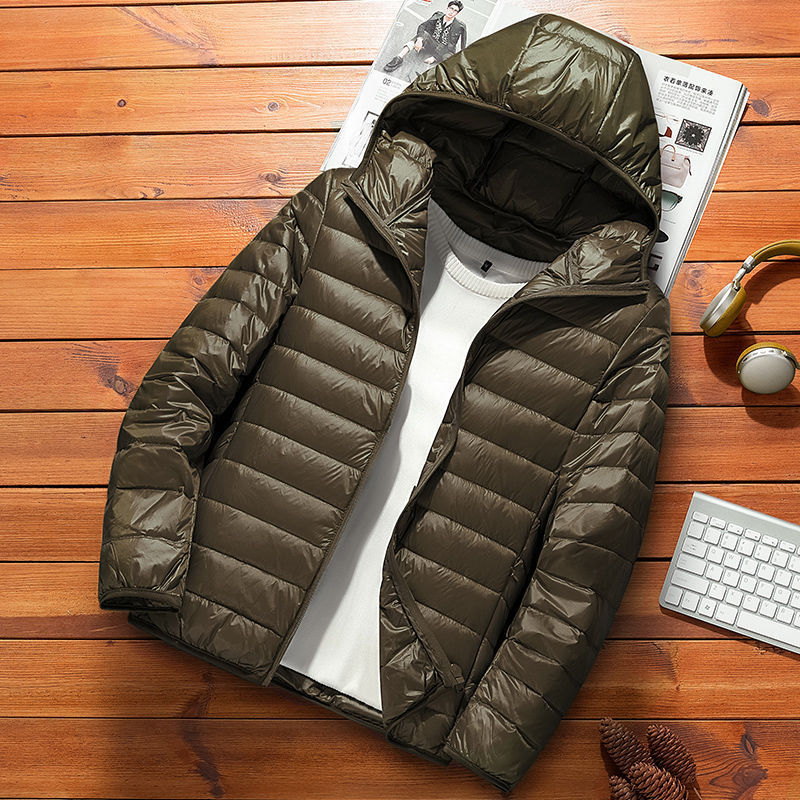 Picture of Autumn and Winter New Light Down Cotton-padded Jacket Men's Short Vertical Collar Hooded Casual Trendy Brand Couple Casual Cotton-padded Jacket