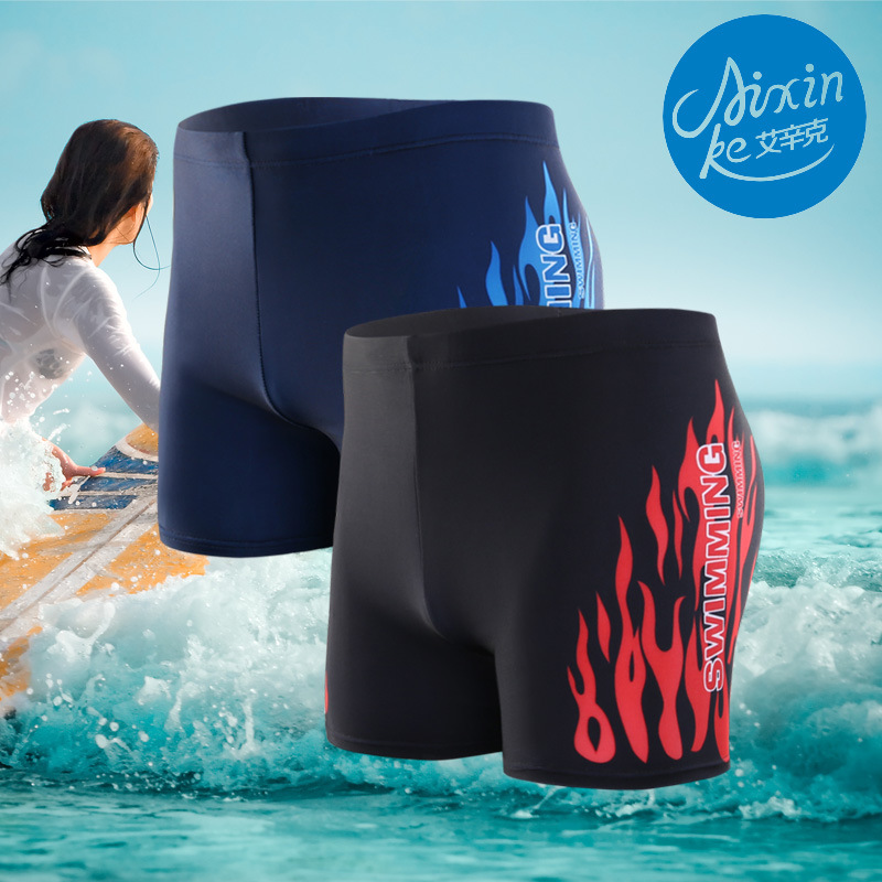 Picture of Factory wholesale boxer swimming trunks men's high waist swimming trunks conservative hot spring beach flame anti-embarrassing sexy tide