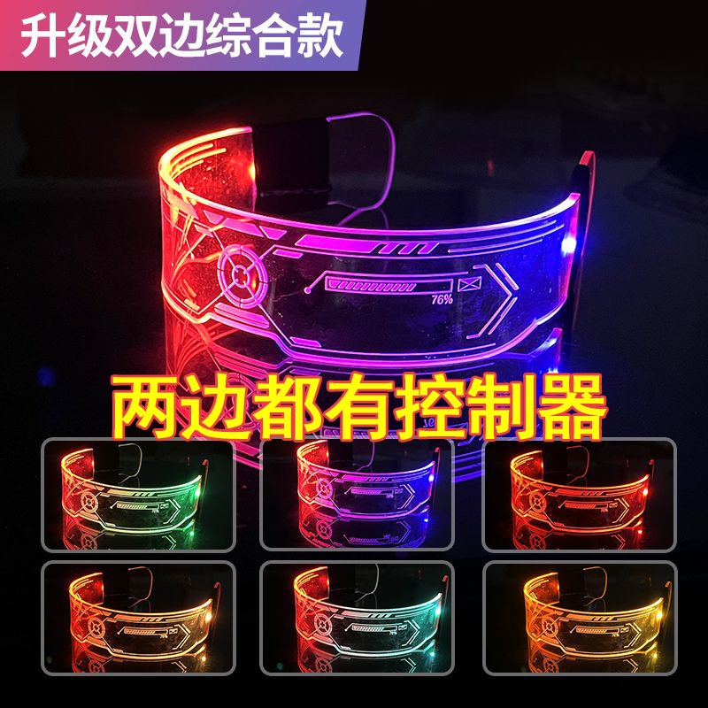 Picture of Cyberpunk Style Luminous Toys Wholesale Glasses Led Colorful Cool Disco Photo Concert Music Festival