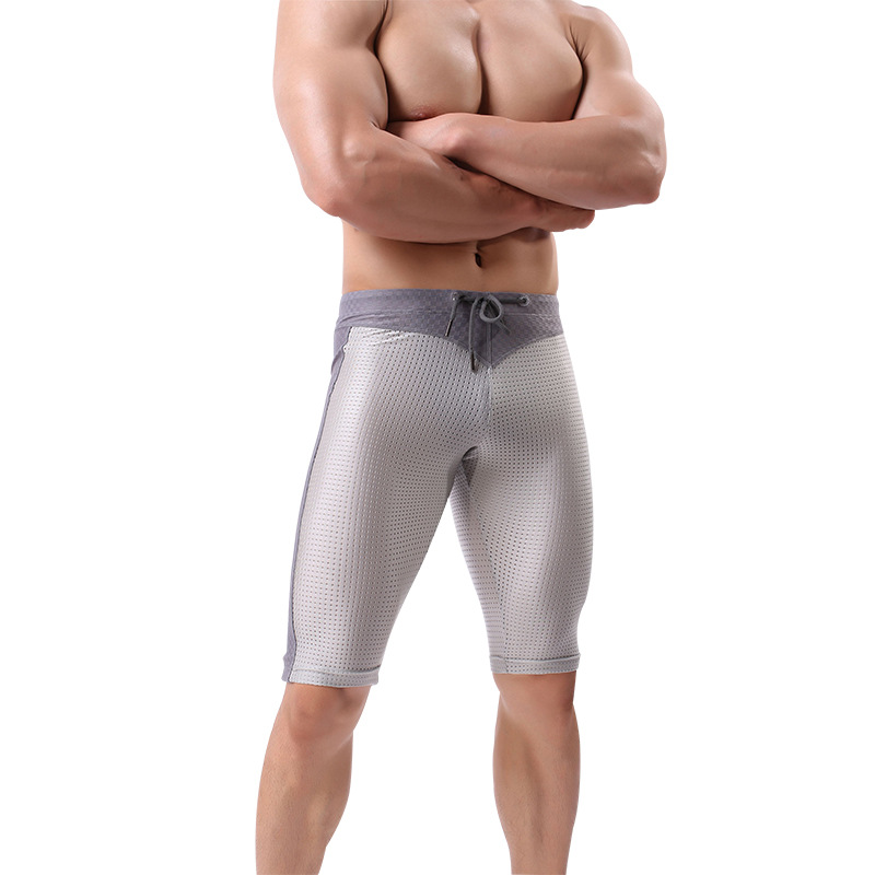 Picture of New Men's Fitness pants nylon net hole five points sports pants men's running cycling pants cross-border wholesale