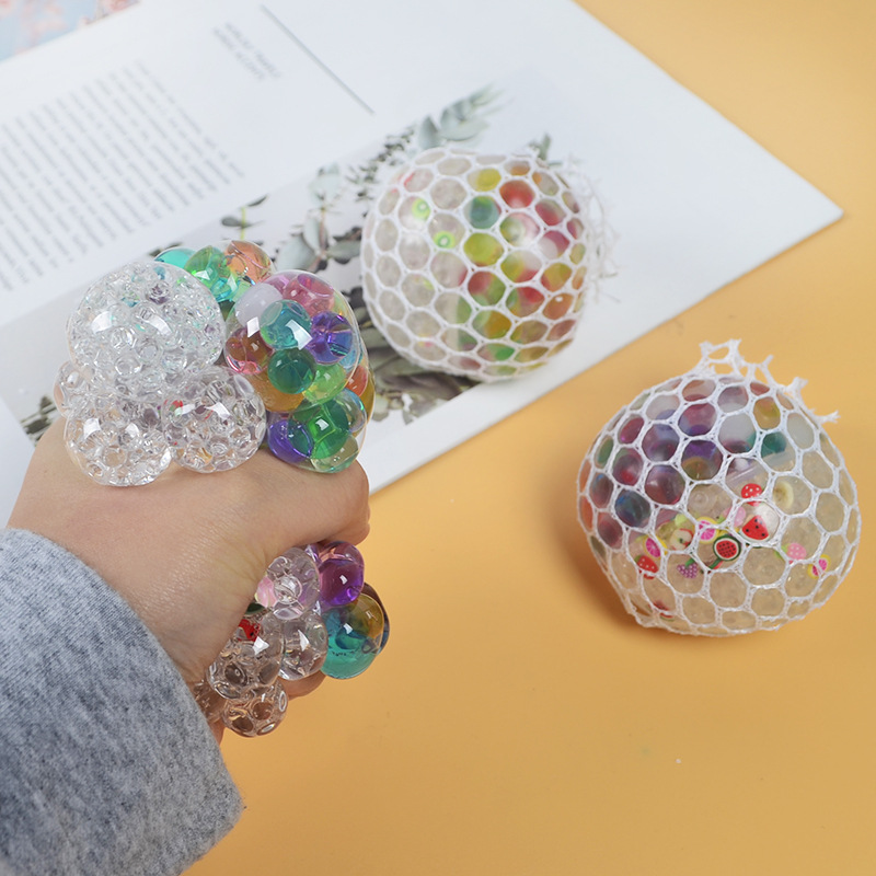 Picture of Creative new color beads fruit double hand pinch squeeze grape Ball Trick Trick decompression toys funny pinch music