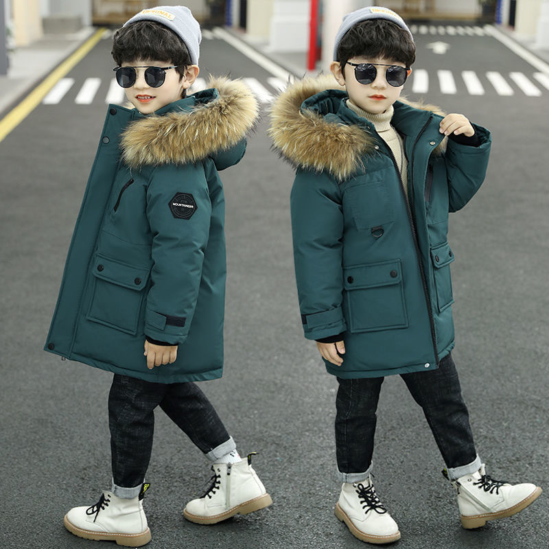 Children's clothing boys' cotton-padded coat 2023 New down cotton-padded coat winter clothing medium and big children boys' cotton-padded coat fashionable western style coat