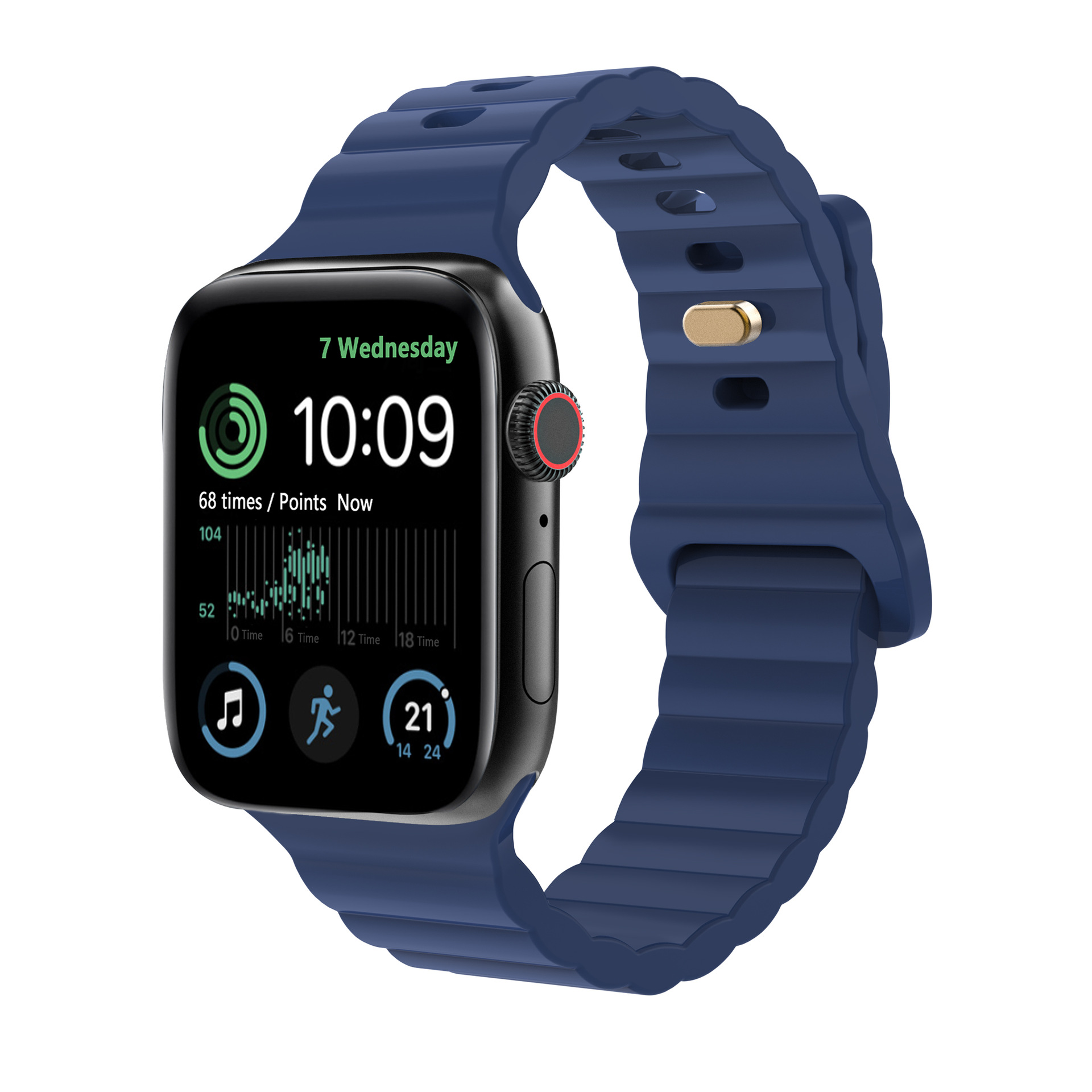Picture of For Apple Watch iwatch1087654 Silicone Strap applewatch9 Lightning Buckle Wave Pattern Solid Color