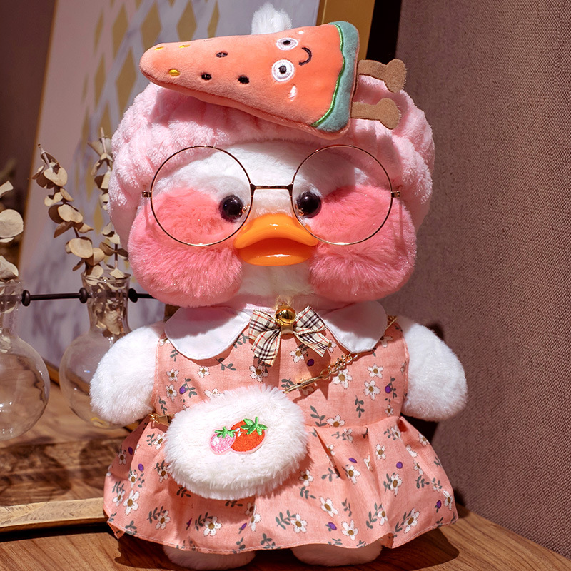 Picture of White ins Cyber Celebrity Hyaluronic Acid Duck Little Yellow Duck Plush Toy Hand Warming Pillow Doll Birthday Gift