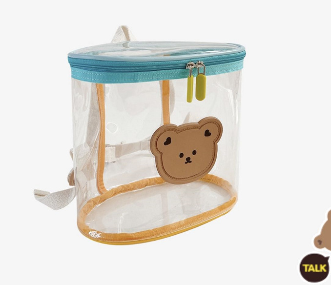Picture of Ins K-Style of Dot Same Animal Contrast Transparent Backpack Kindergarten Beach Cosmetics Bag Transparent Jelly Bag