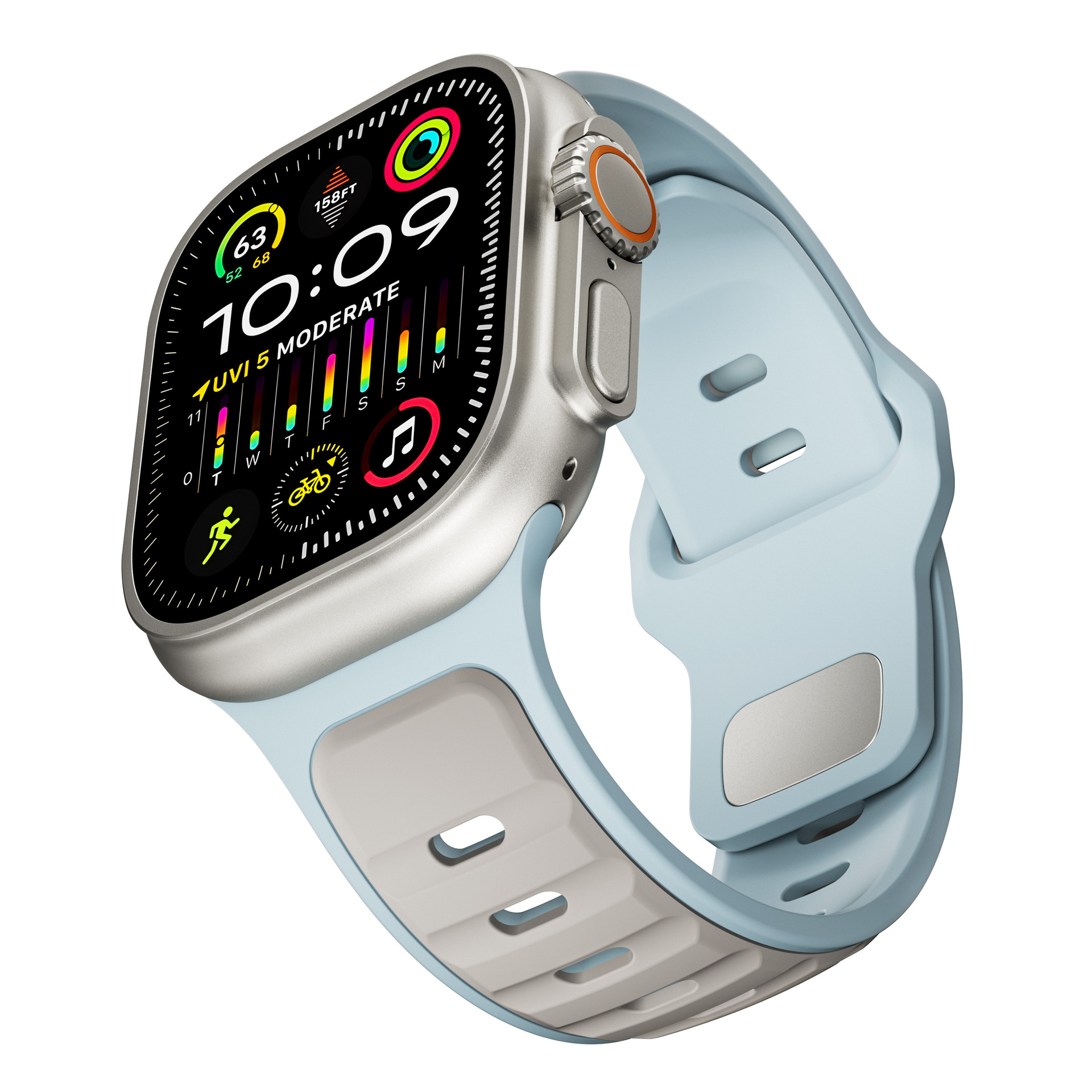Picture of For Apple Watch Silicone Strap appleiwatchS10 Generation 9Ultra Norman Two Color Watch Strap Wholesale