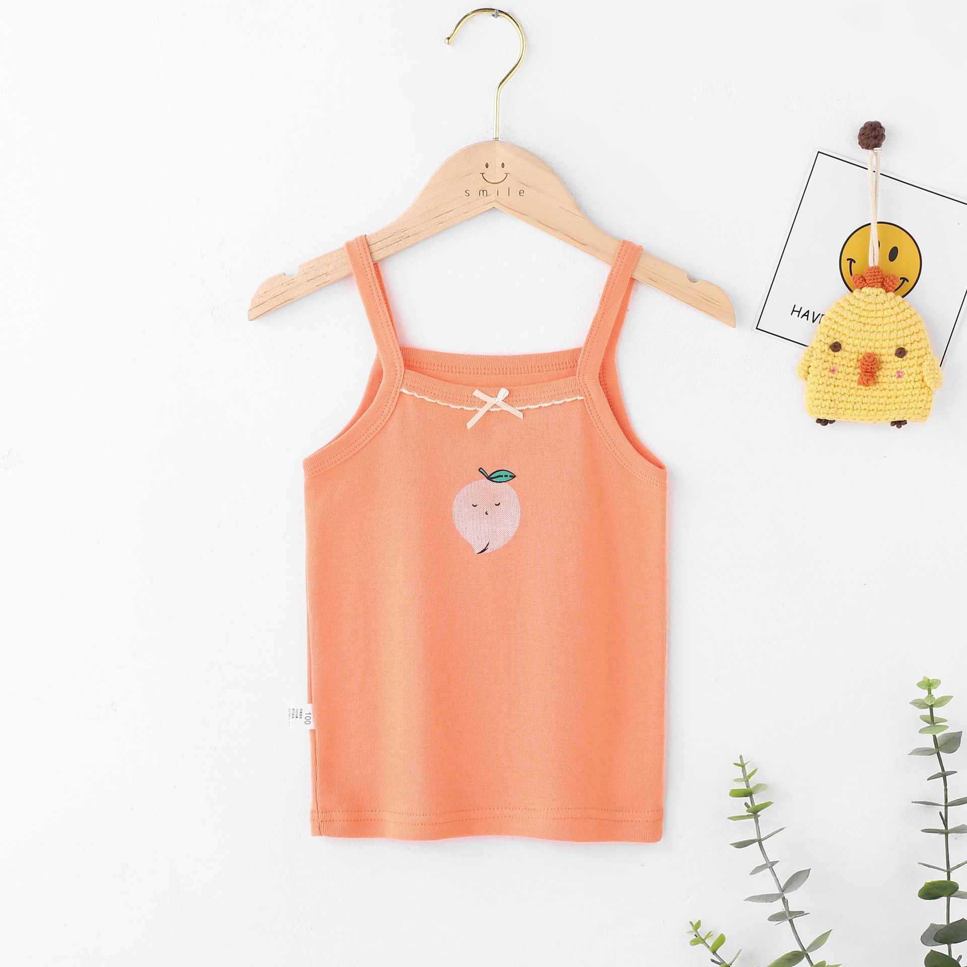 Picture of Children's Pure Cotton Vest Printed Ribbed Boys and Girls Summer Thin Sports Sling Outer Wear Bottoming Intimates for Small and Medium-Sized Kidsren