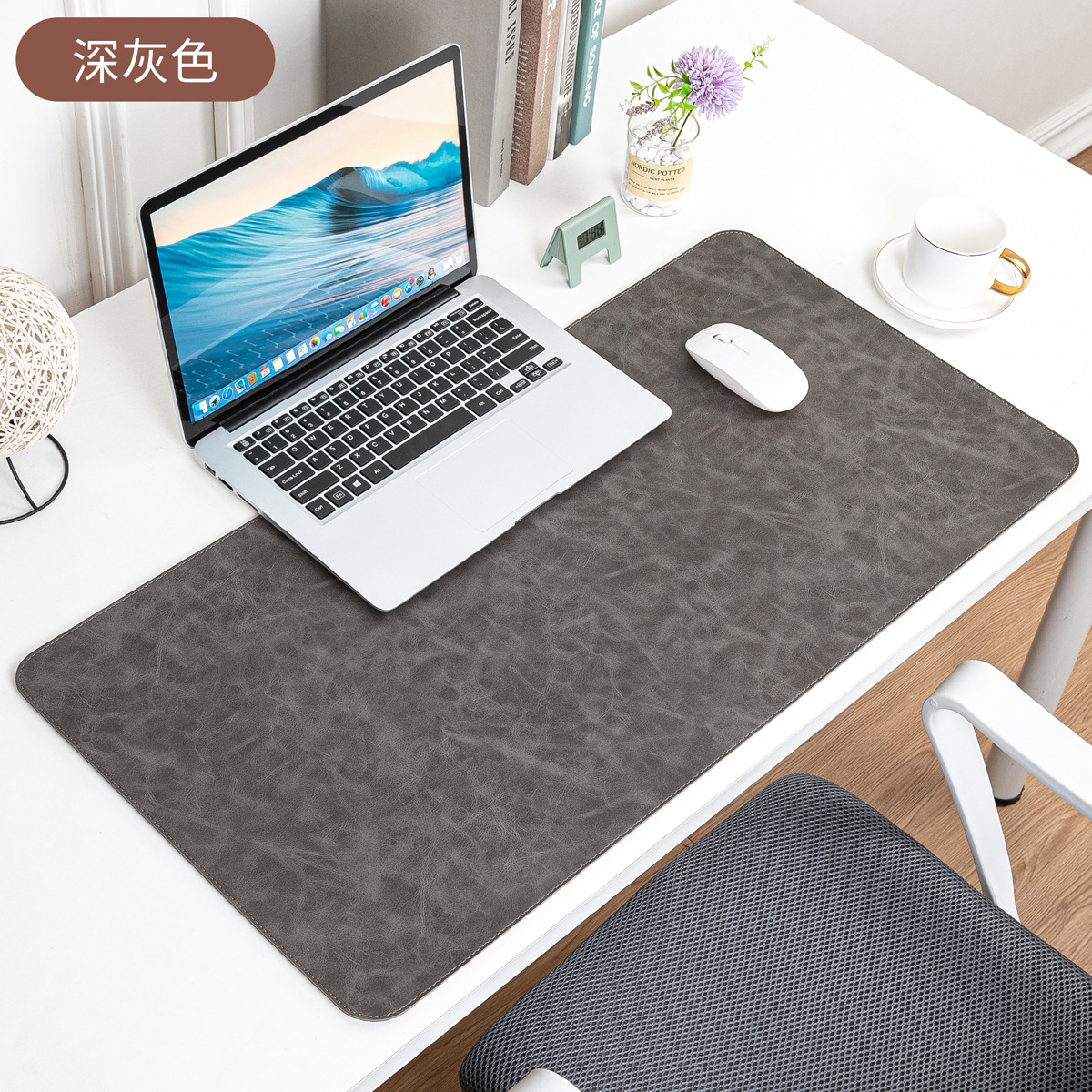 Picture of Skin-feeling Crazy Horse Leather Table Mat Leather Pattern Mouse Pad Custom Oversized Office Computer Mat Leather Learning Desk Mat