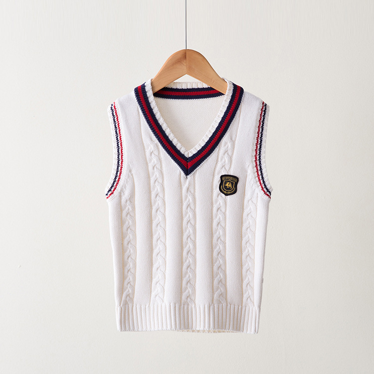 Picture of Children's Clothing Sweater Vest Spring and Autumn Children's College Style School Uniform Tops Pure Cotton Sweater Knitted Vest Jacket Wholesale