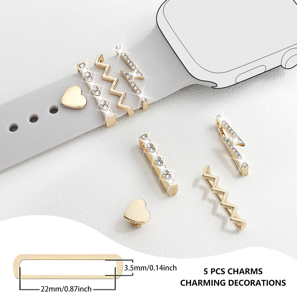 Picture of For Apple Watch Watch Watch Watch Watch Watch With Universal Silicone Strap Diamond Love Decoration