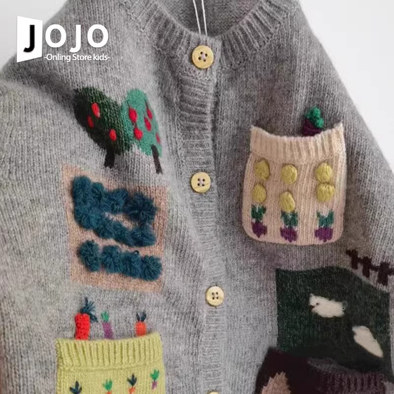 Picture of Children's Sweater 2023 Spring and Autumn New Arrival Tie-Dye Contrast Cardigan for Boys and Girls Baby Single-Breasted Gradient Wool