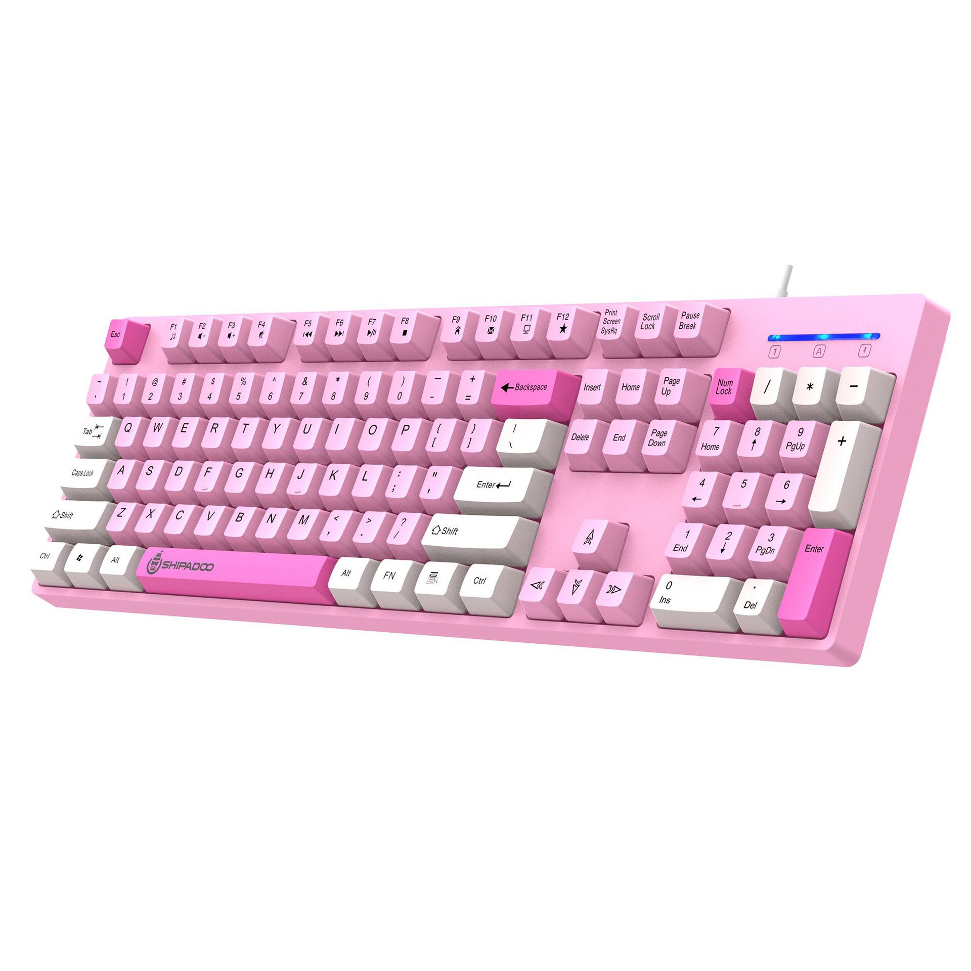 Picture of Shiba Du K600 Mechanical Feel Wired Color-matching Keyboard Fashion Keycap Laptop for Girls Office Typing