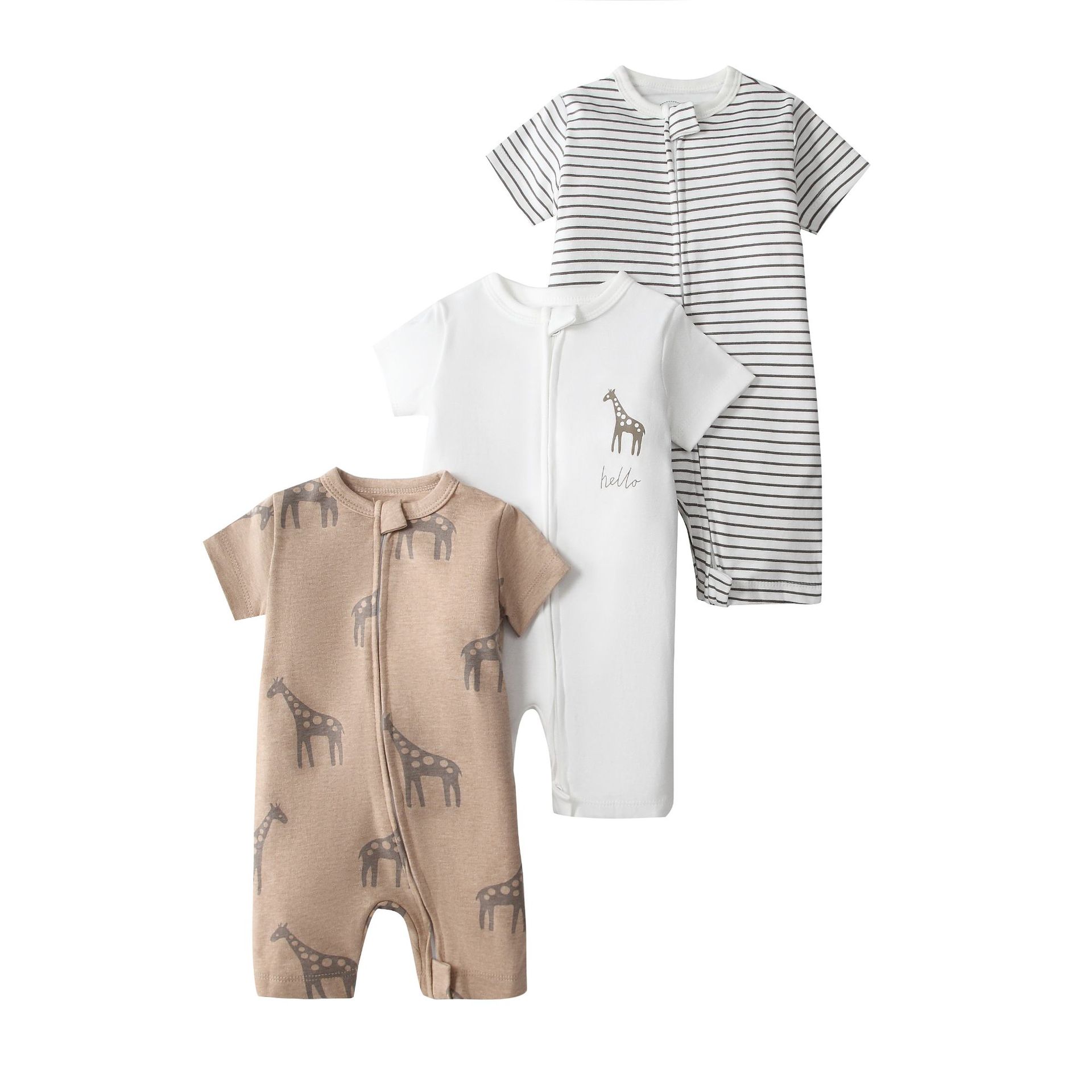 Picture of Foreign trade children's clothing summer baby jumpsuit short sleeve double zipper climbing clothing newborn baby gift box for cross-border