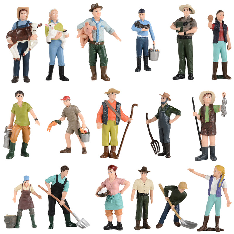 Picture of Cross-border Simulation Plant Doll Model Scene Ornaments DIY Farm House Workers Fence Stone Model Toys